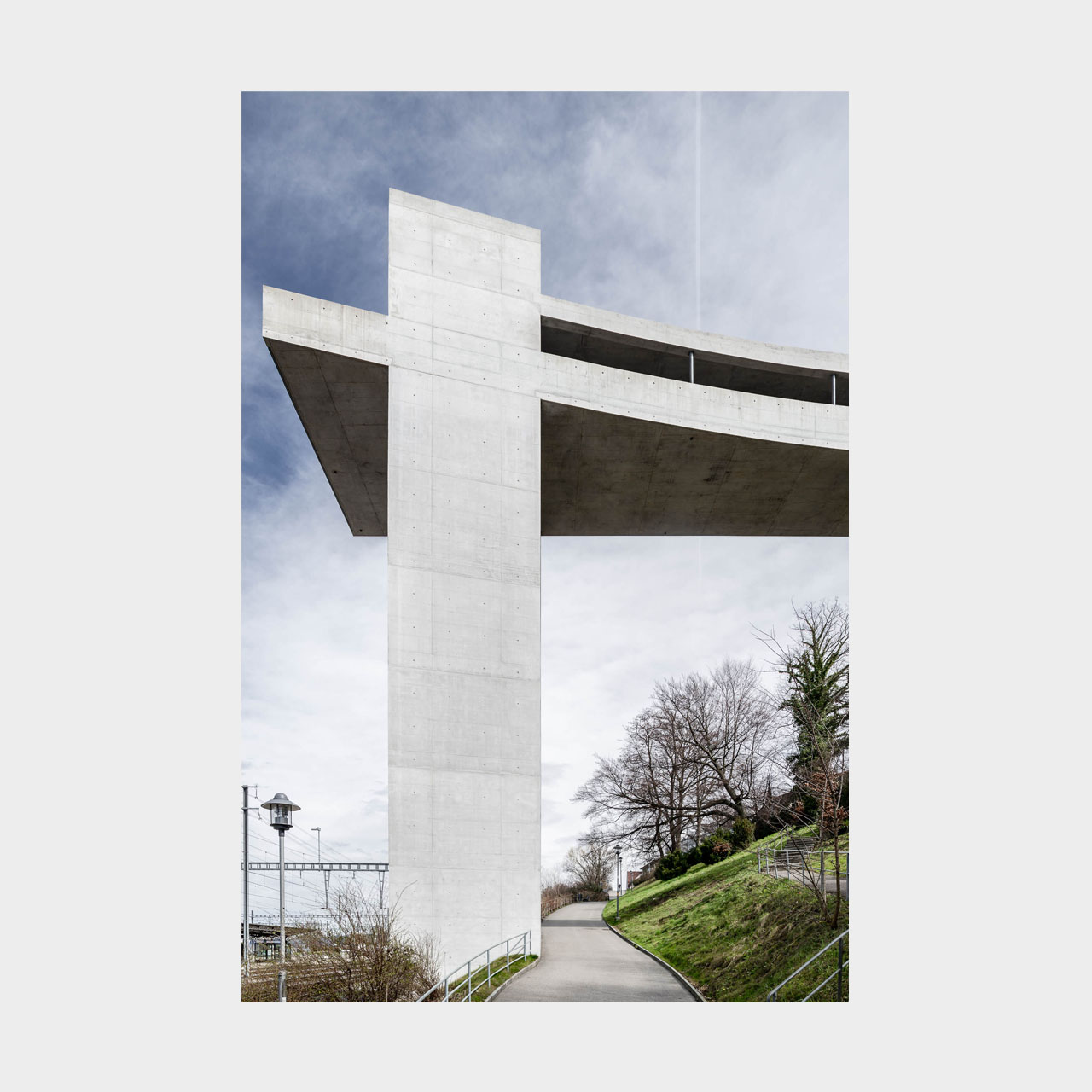 Architekturfotografie Panoramalift und Treppenturm Rorschach