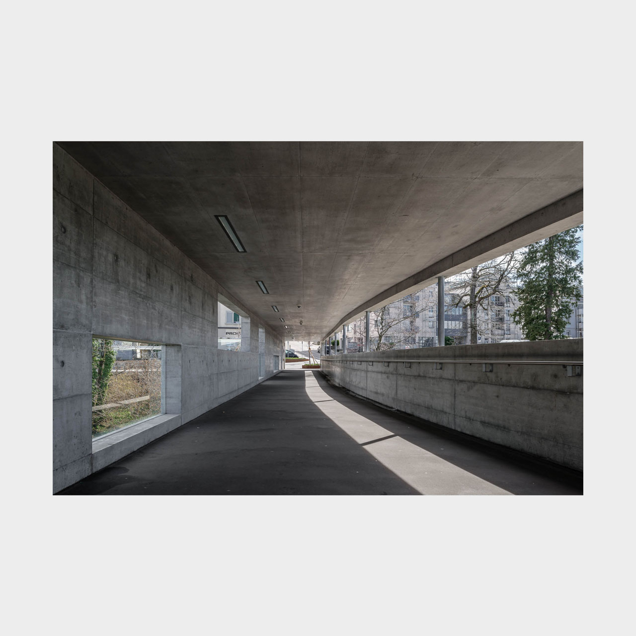 Architekturfotografie Panoramalift und Treppenturm Rorschach