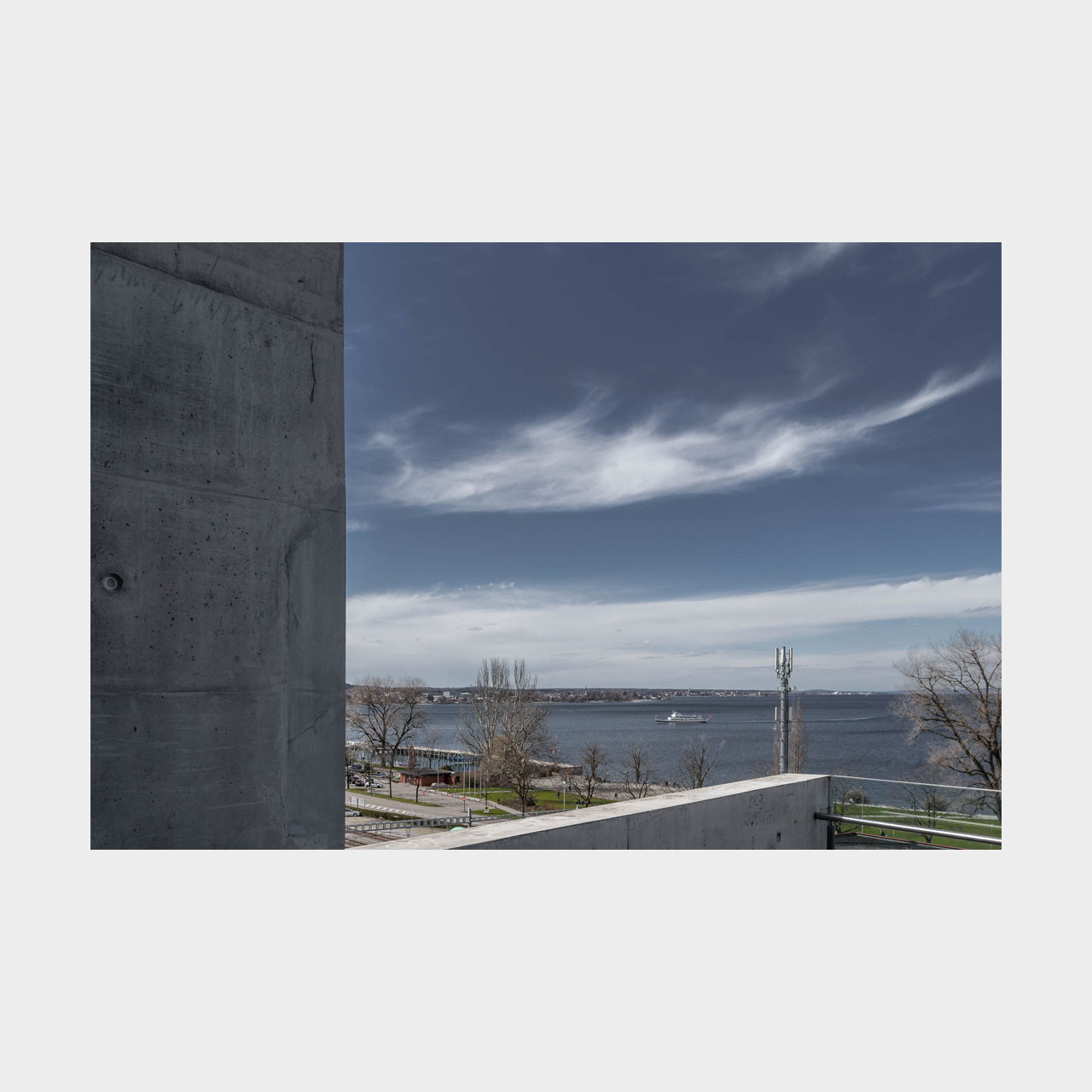 Architekturfotografie Panoramalift und Treppenturm Rorschach