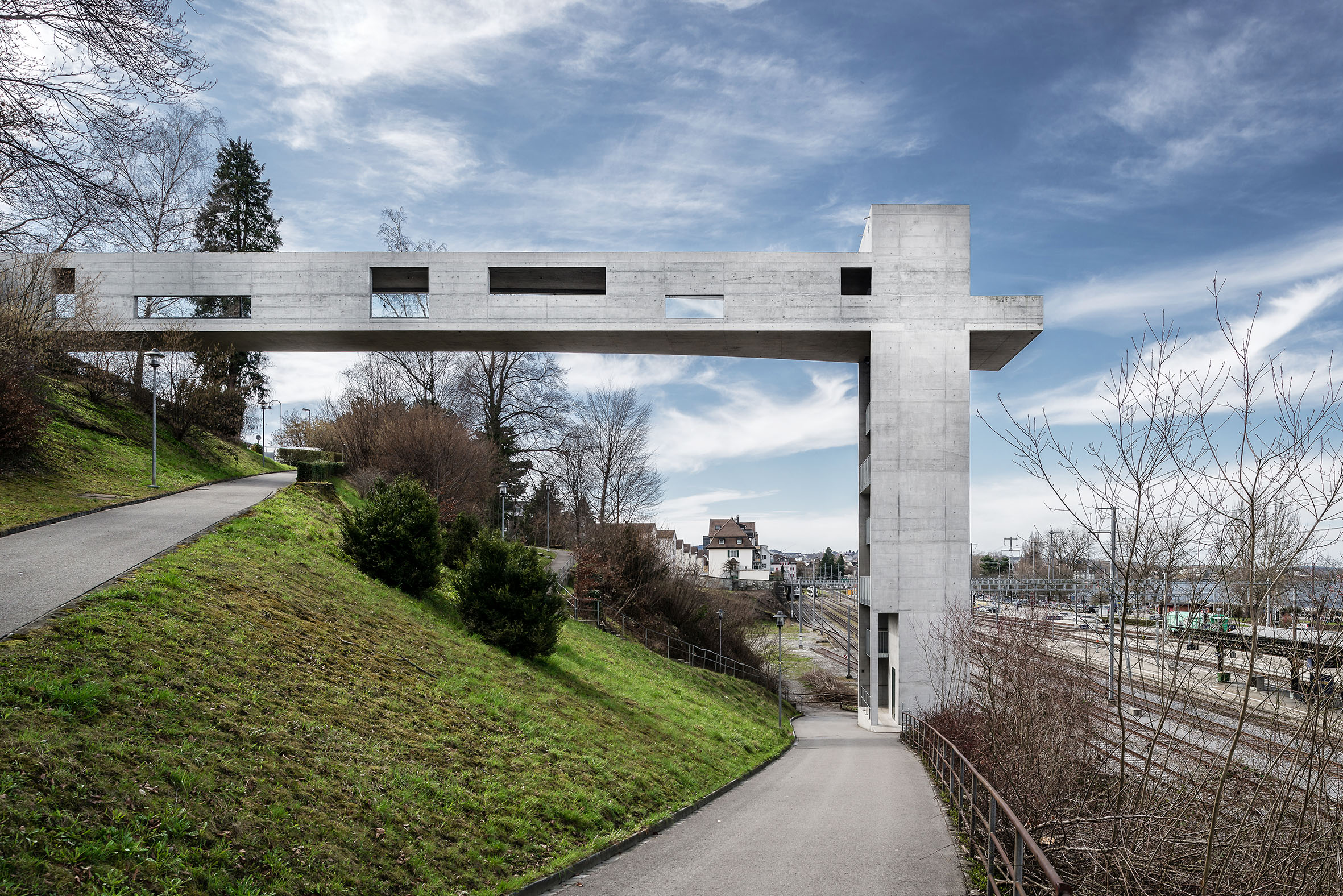 Architekturfotografie Panoramalift Treppenturm Rorschach | Gerd Schaller | BAUWERK PERSPEKTIVEN